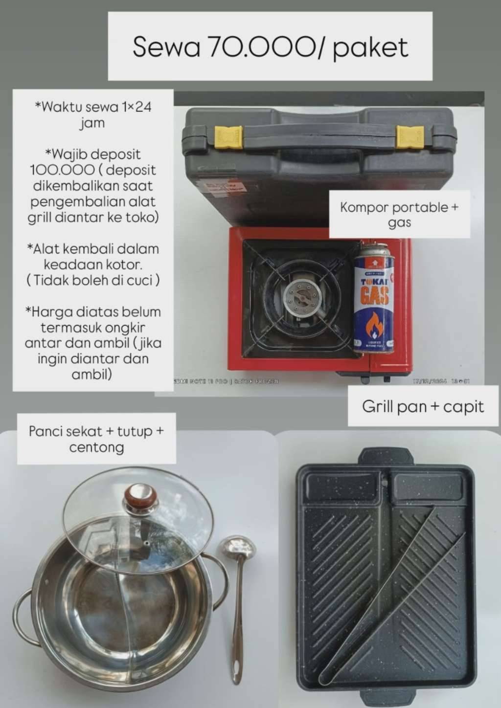 Sewa kompor paket lengkap